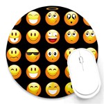 black Emojis Round Mousepad