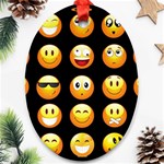 black Emojis Ornament (Oval)