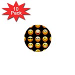 black Emojis 1  Mini Button (10 pack) 