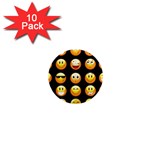 black Emojis 1  Mini Magnet (10 pack) 