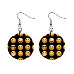 black Emojis 1  Button Earrings