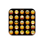 black Emojis Rubber Square Coaster (4 pack)