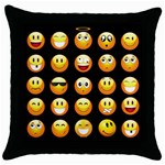 black Emojis Throw Pillow Case (Black)