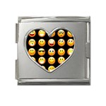 black Emojis Mega Link Heart Italian Charm (18mm)