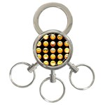 black Emojis 3-Ring Key Chain