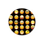 black Emojis Magnet 3  (Round)