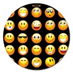 black Emojis Magnet 5  (Round)