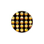 black Emojis Golf Ball Marker