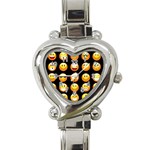 black Emojis Heart Italian Charm Watch