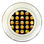 black Emojis Porcelain Plate