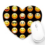 black Emojis Heart Mousepad