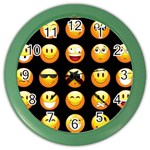 black Emojis Color Wall Clock