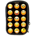 black Emojis Compact Camera Leather Case