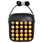 black Emojis Girls Sling Bag