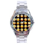 black Emojis Stainless Steel Analogue Watch