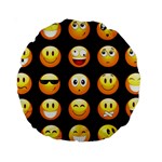 black Emojis Standard 15  Premium Round Cushion 