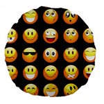 black Emojis Large 18  Premium Round Cushion 