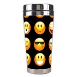 black Emojis Stainless Steel Travel Tumbler