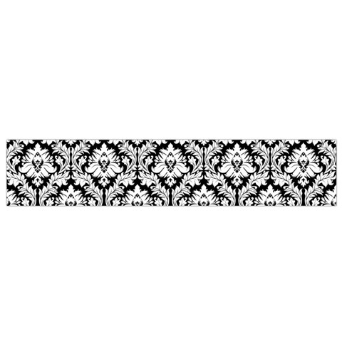 White On Black Damask Flano Scarf (Small) from ArtsNow.com Front