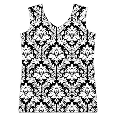 Black & White Damask Pattern Women s Basketball Tank Top from ArtsNow.com Front