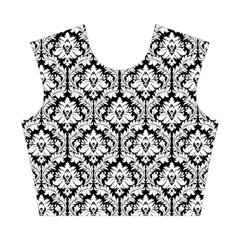 Black & White Damask Pattern Cotton Crop Top from ArtsNow.com Front