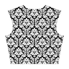 Black & White Damask Pattern Cotton Crop Top from ArtsNow.com Back