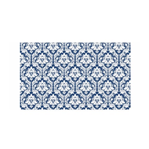 White On Blue Damask Satin Wrap from ArtsNow.com Front