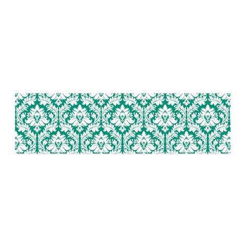 White On Emerald Green Damask Satin Scarf (Oblong) from ArtsNow.com Front