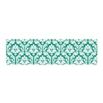 White On Emerald Green Damask Satin Scarf (Oblong)