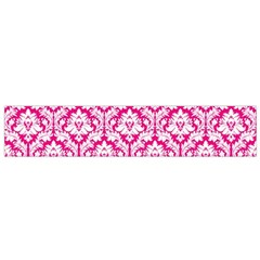 White On Hot Pink Damask Flano Scarf (Small) from ArtsNow.com Front