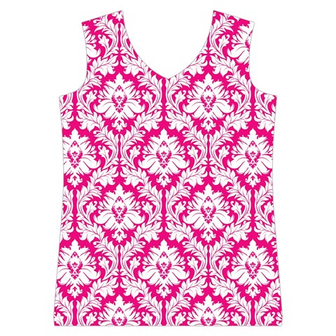 Hot Pink Damask Pattern Women s Basketball Tank Top from ArtsNow.com Front