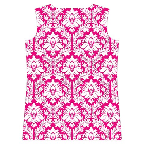 Hot Pink Damask Pattern Women s Basketball Tank Top from ArtsNow.com Back