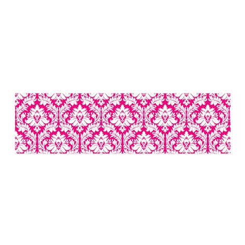 White On Hot Pink Damask Satin Scarf (Oblong) from ArtsNow.com Front