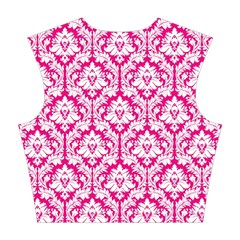 Hot Pink Damask Pattern Cotton Crop Top from ArtsNow.com Back