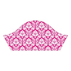 Hot Pink Damask Pattern Cotton Crop Top from ArtsNow.com Left Sleeve