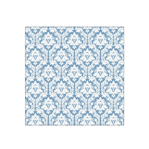 White On Light Blue Damask Satin Bandana Scarf from ArtsNow.com Front