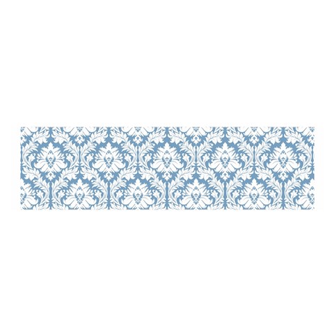 White On Light Blue Damask Satin Scarf (Oblong) from ArtsNow.com Front