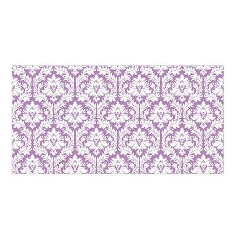 White On Lilac Damask Satin Shawl from ArtsNow.com Front