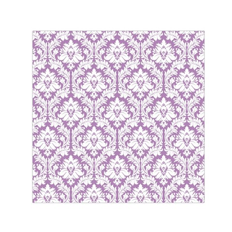 Lilac Damask Pattern Small Satin Scarf (Square) from ArtsNow.com Front