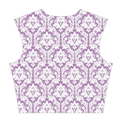 Lilac Damask Pattern Cotton Crop Top from ArtsNow.com Back