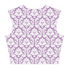 Lilac Damask Pattern Cotton Crop Top from ArtsNow.com Back