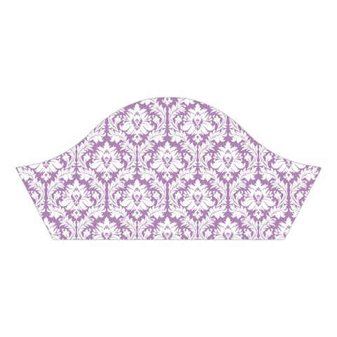 Lilac Damask Pattern Cotton Crop Top from ArtsNow.com Left Sleeve