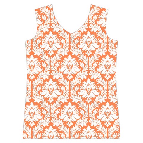 Nectarine Orange Damask Pattern Women s Basketball Tank Top from ArtsNow.com Front