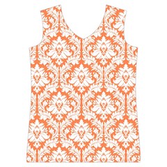 Nectarine Orange Damask Pattern Women s Basketball Tank Top from ArtsNow.com Front