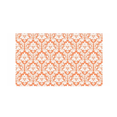 White On Orange Damask Satin Wrap from ArtsNow.com Front