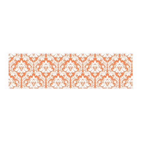 White On Orange Damask Satin Scarf (Oblong) from ArtsNow.com Front