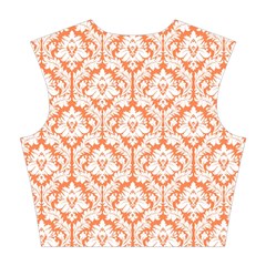 Nectarine Orange Damask Pattern Cotton Crop Top from ArtsNow.com Back