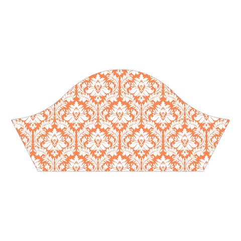 Nectarine Orange Damask Pattern Cotton Crop Top from ArtsNow.com Left Sleeve