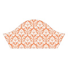 Nectarine Orange Damask Pattern Cotton Crop Top from ArtsNow.com Left Sleeve