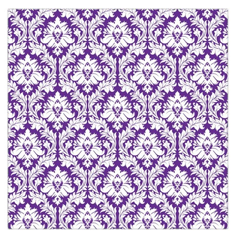 Royal Purple Damask Pattern Large Satin Scarf (Square) from ArtsNow.com Front